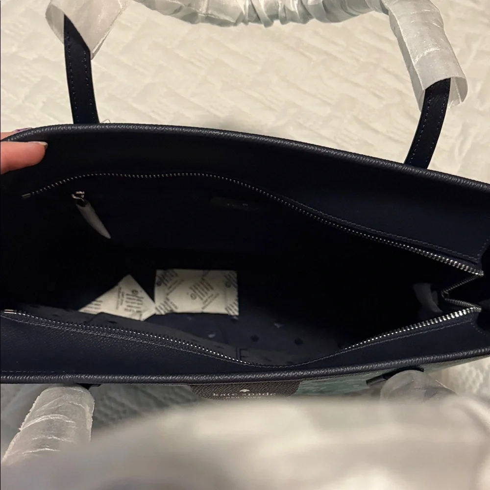 kate spade Green Floral Tote Bag